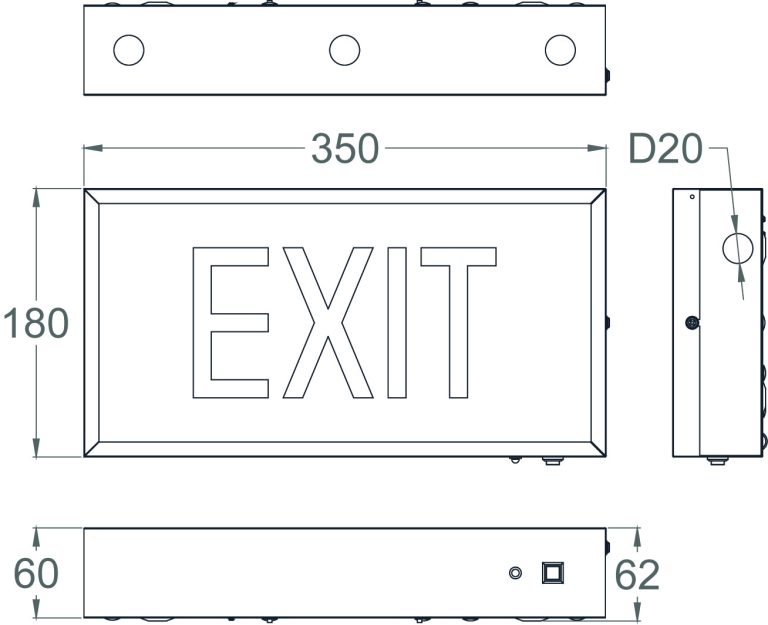 LED EXIT SIGN – SURFACE BOX TYPE (SINGLE SIDED ONLY)